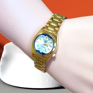 Salco Quartz Ladies Classic Analog/Waterproof Metal Gold Tone Watch